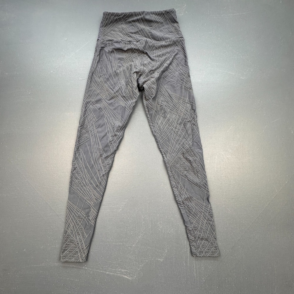 Onzie Leggings Women's S/M Gray High Waist Textured Print Yoga Workout Athletic - Picture 13 of 14